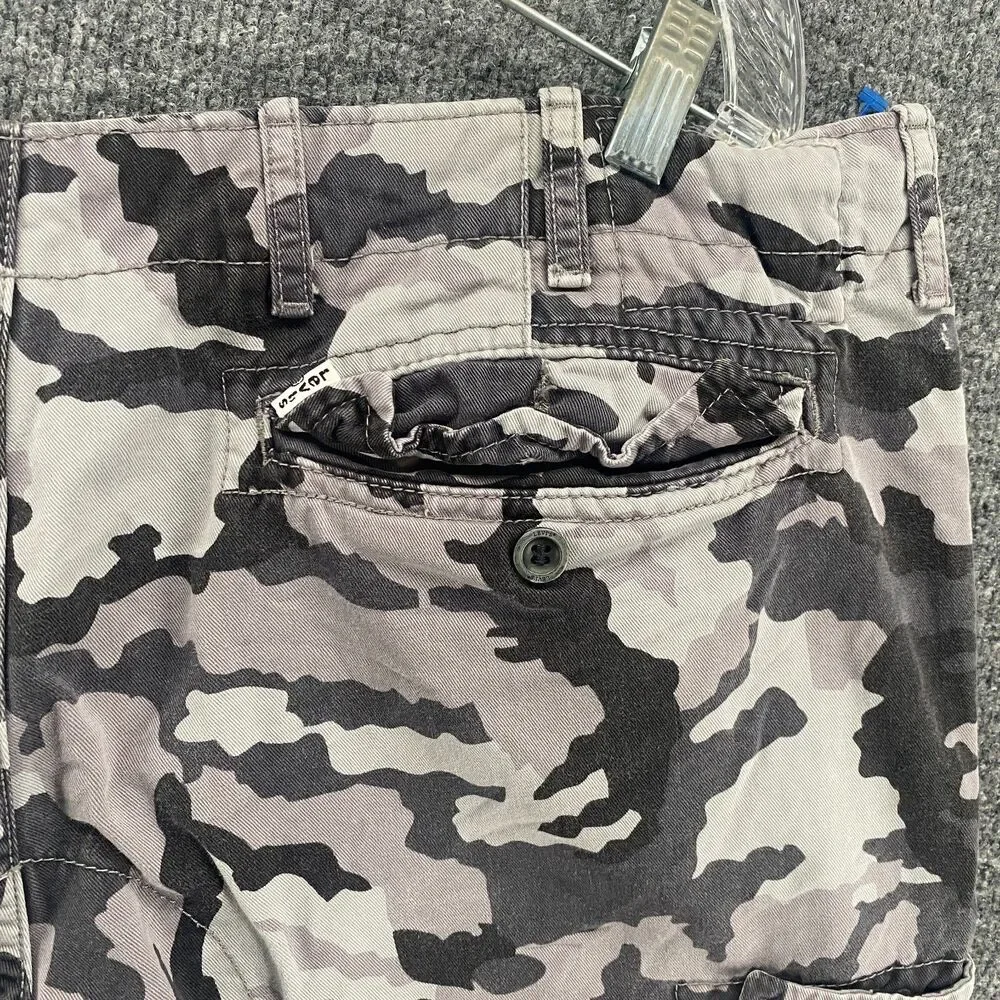 Levis Pants Mens 40x30 Black Gray Camo Cargo Mid Rise Straight Loose Outdoor 90s